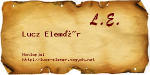 Lucz Elemér névjegykártya